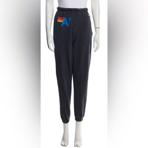 Aviation Nation Navy Sweatpants with Rainbow AV Logo Size small